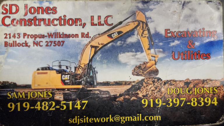 Business Card for SD Jones Construction LLC